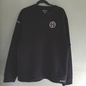 NoBull Men’s XL Black Spark FT Pull-On Seersucker Sweater Mini Square Knit